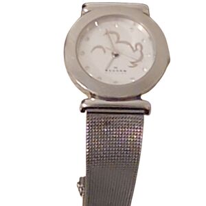 Working New Battery MICKEY MOUSE SKAGEN Women's Watch Silver